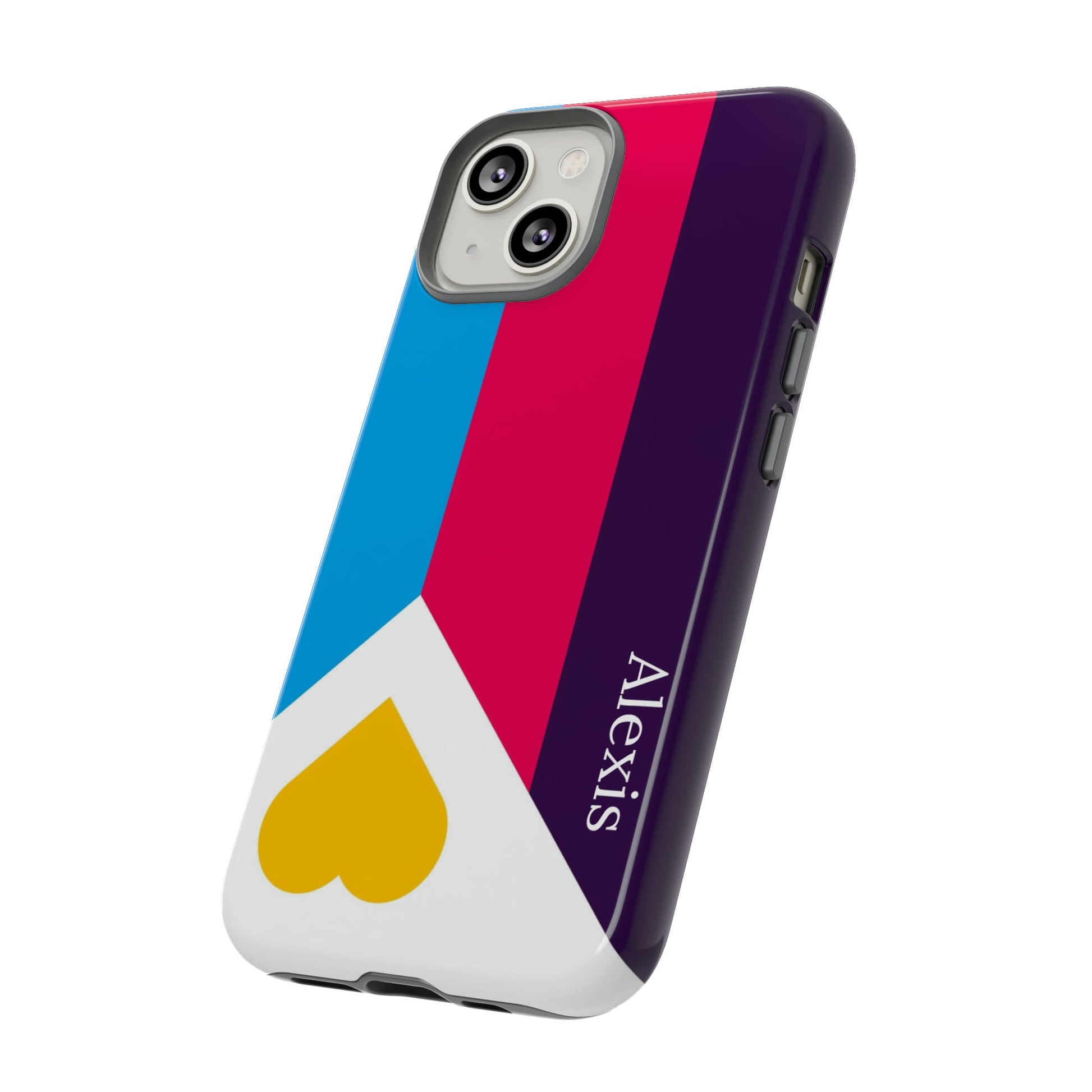 polyamory phone case, custom new tricolor polyamorous flag tough case, tilt