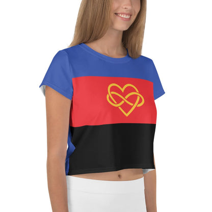 polyamory crop top, model 1 right