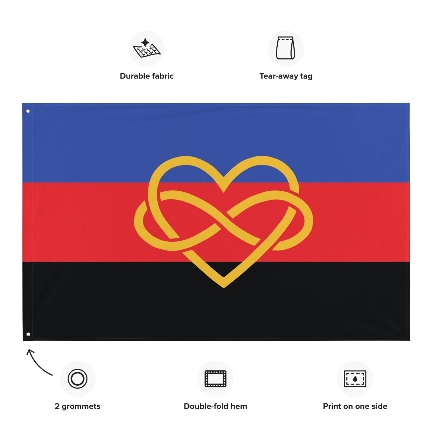 Polyamory flag wall tapestry, properties