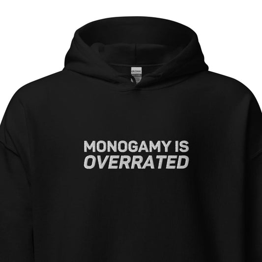 polyamory hoodie, statement polyamorous pride embroidered hooded sweatshirt, black