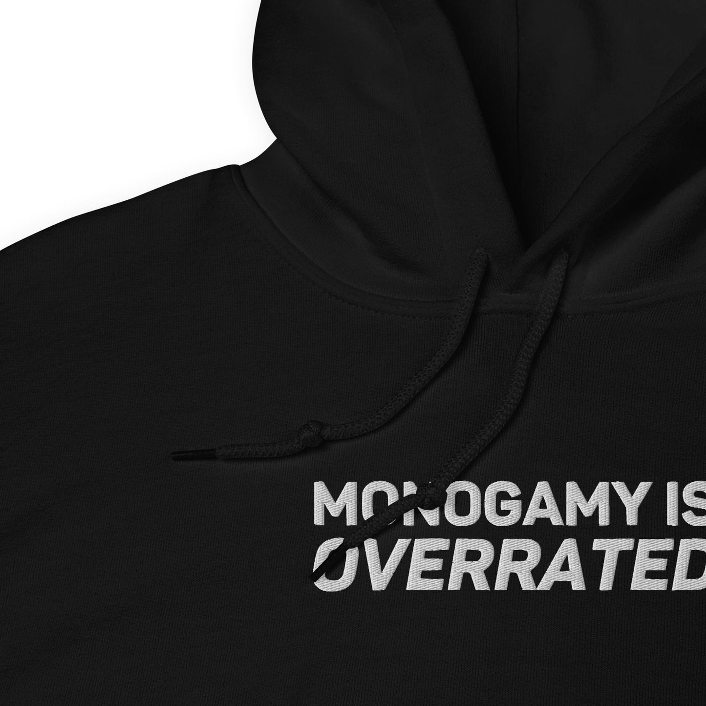 polyamory hoodie, statement polyamorous pride embroidered hooded sweatshirt, detail