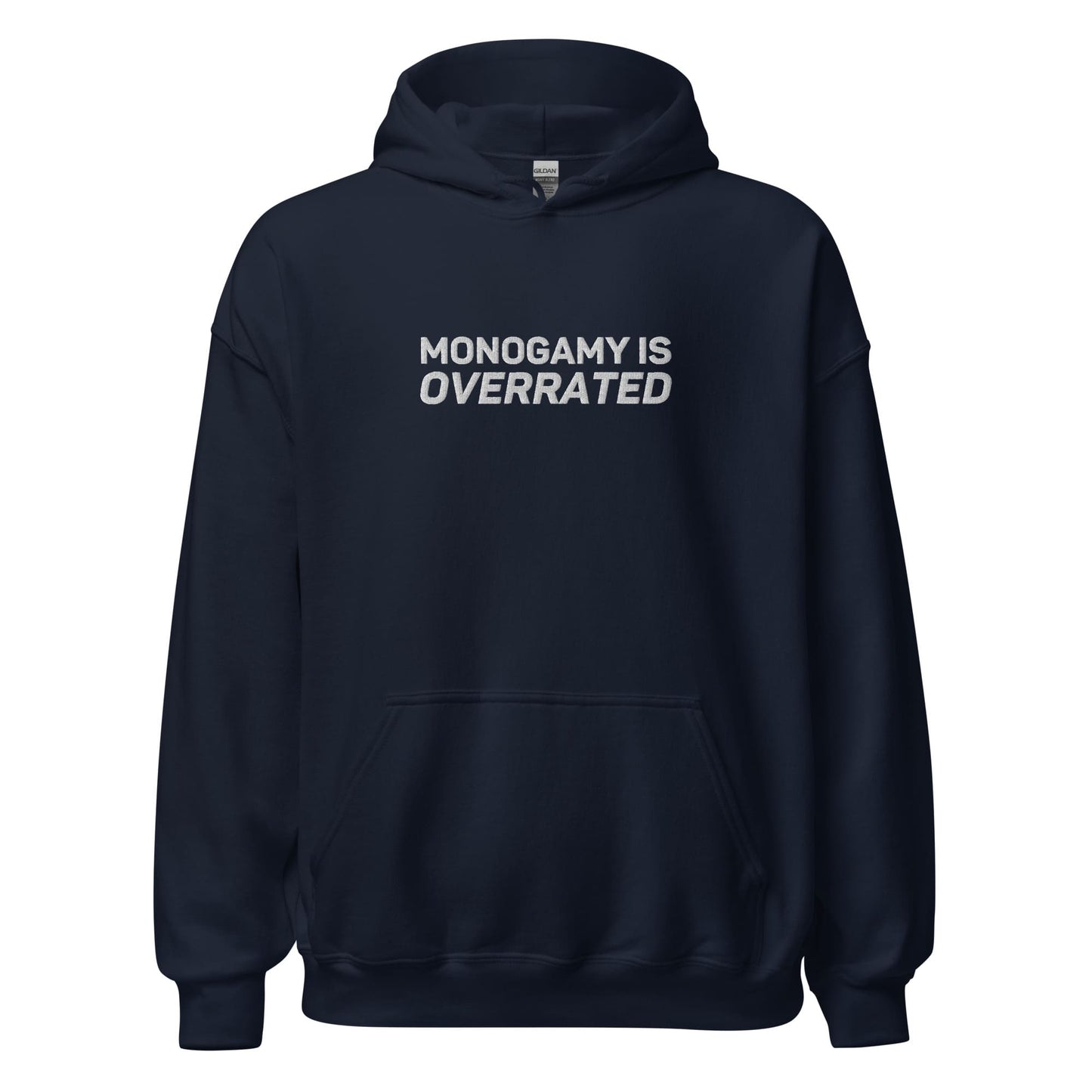 polyamory hoodie, statement polyamorous pride embroidered hooded sweatshirt, navy