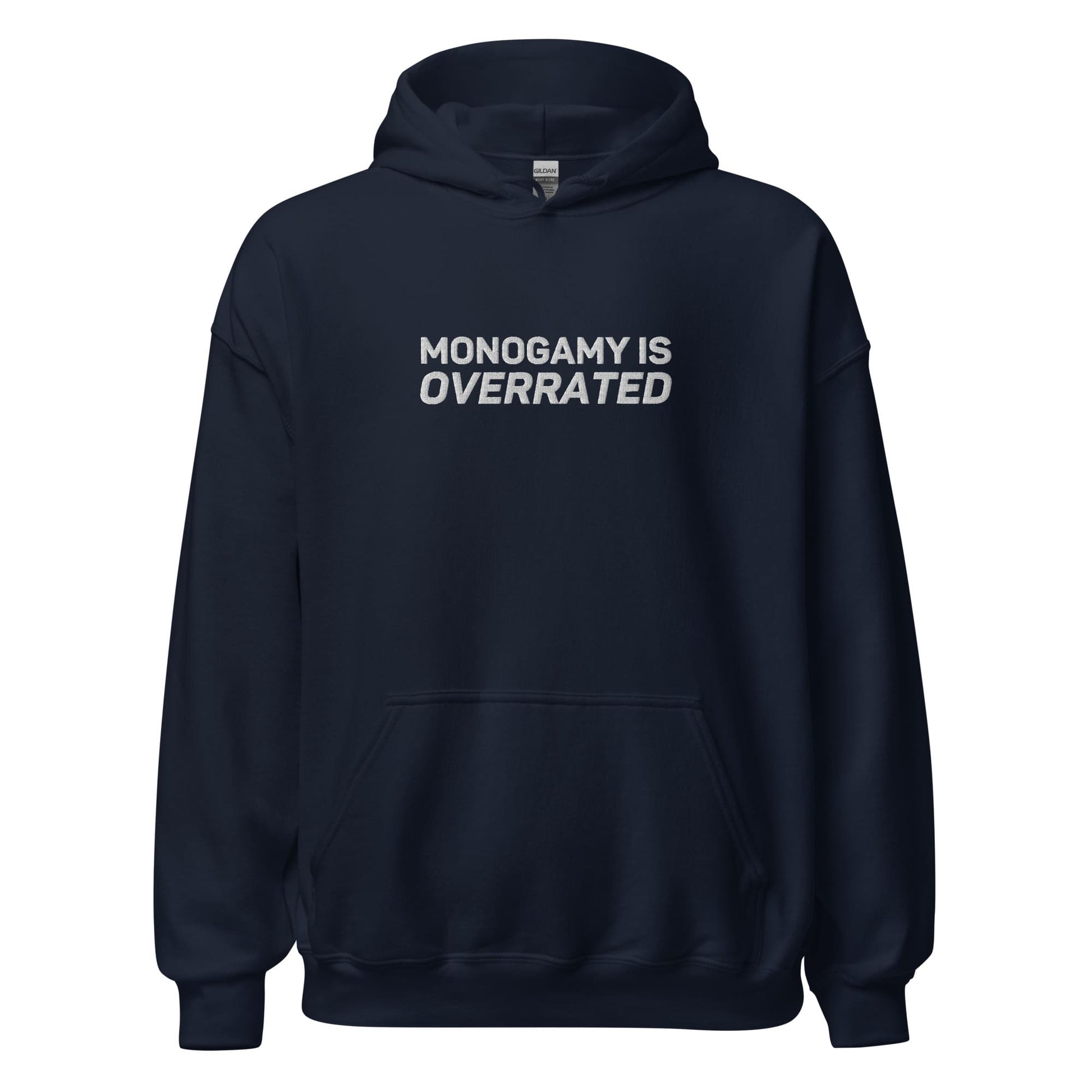 polyamory hoodie, statement polyamorous pride embroidered hooded sweatshirt, navy