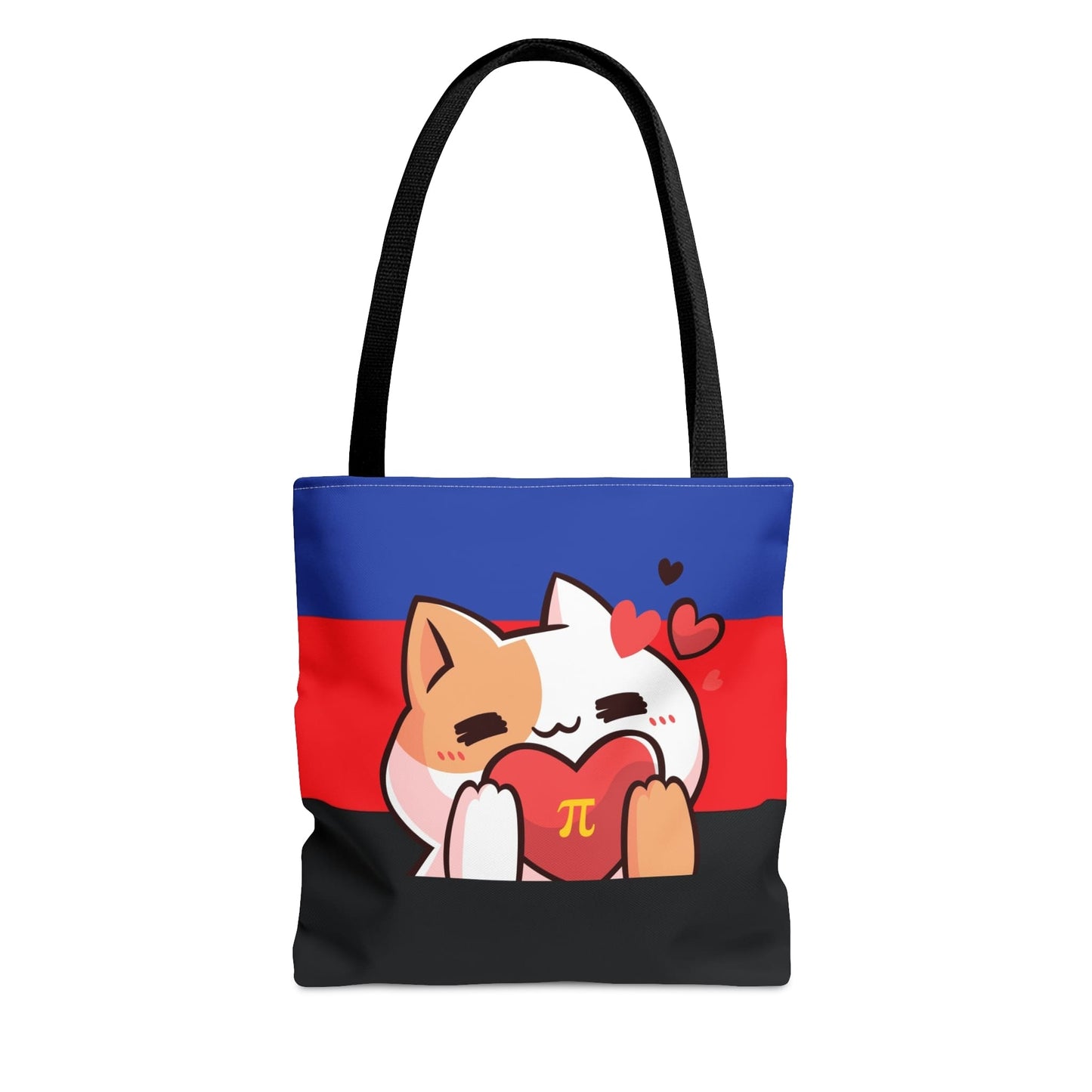 polyamory tote bag cute cat, front