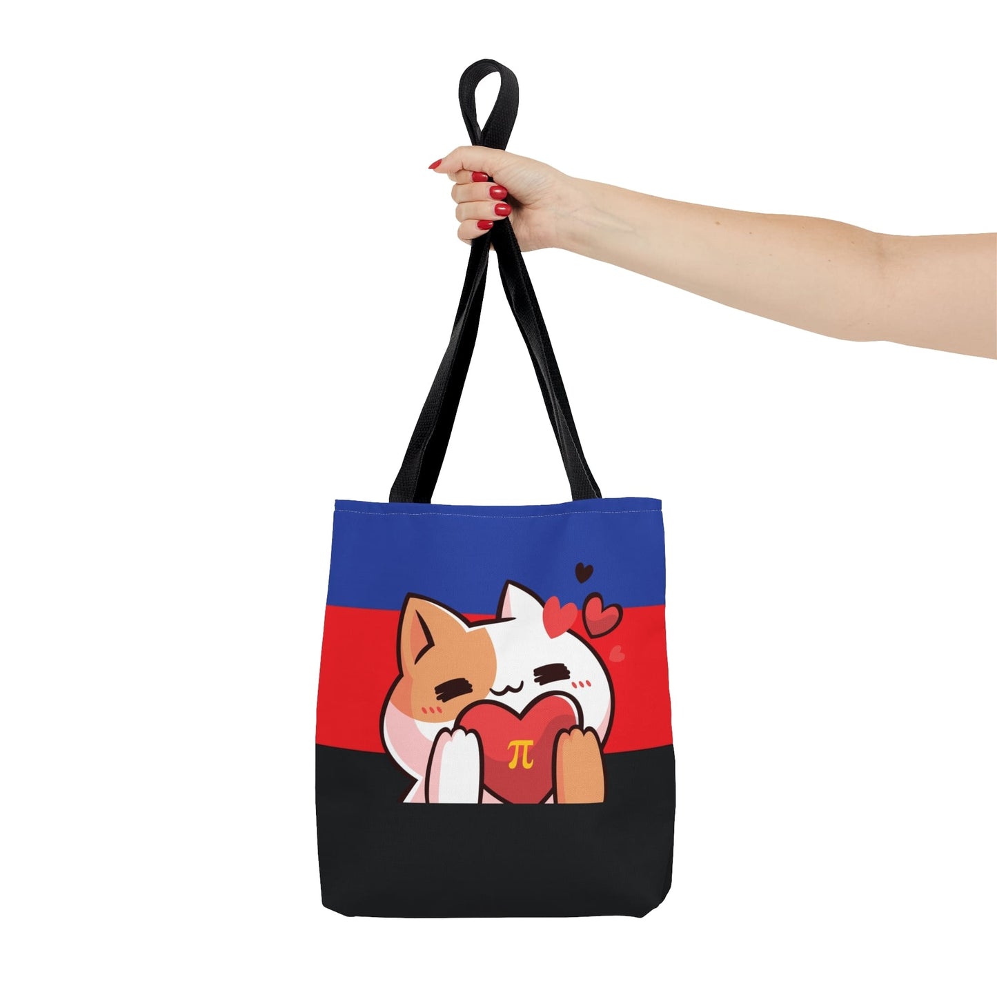 polyamory tote bag cute cat, small