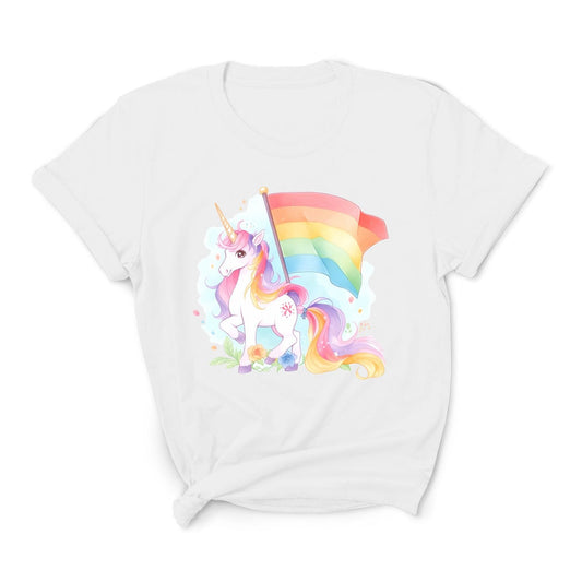 LGBTQ shirt, cute rainbow unicorn tee, main