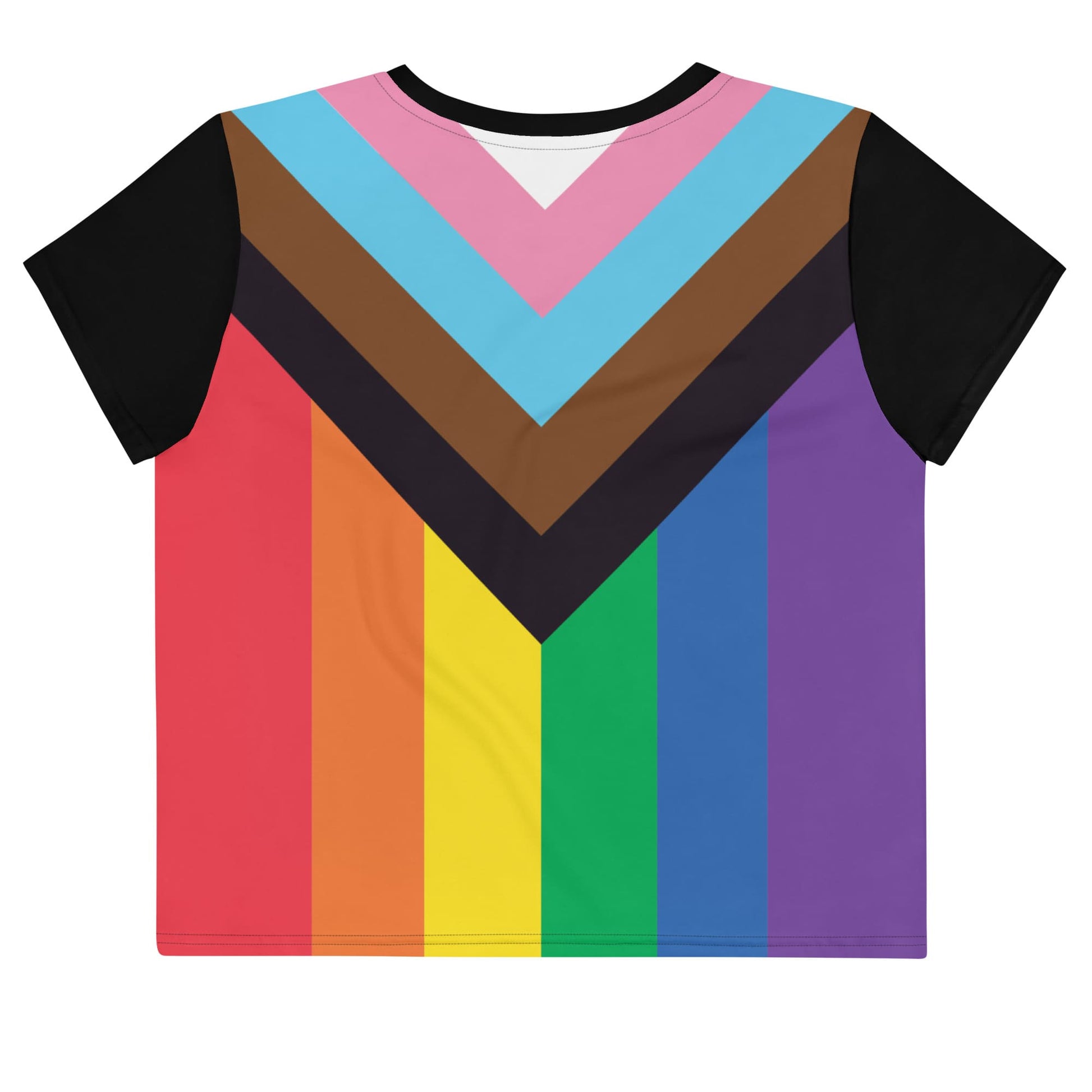 LGBT progress pride crop top, flatlay back