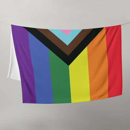 progress pride blanket hanging