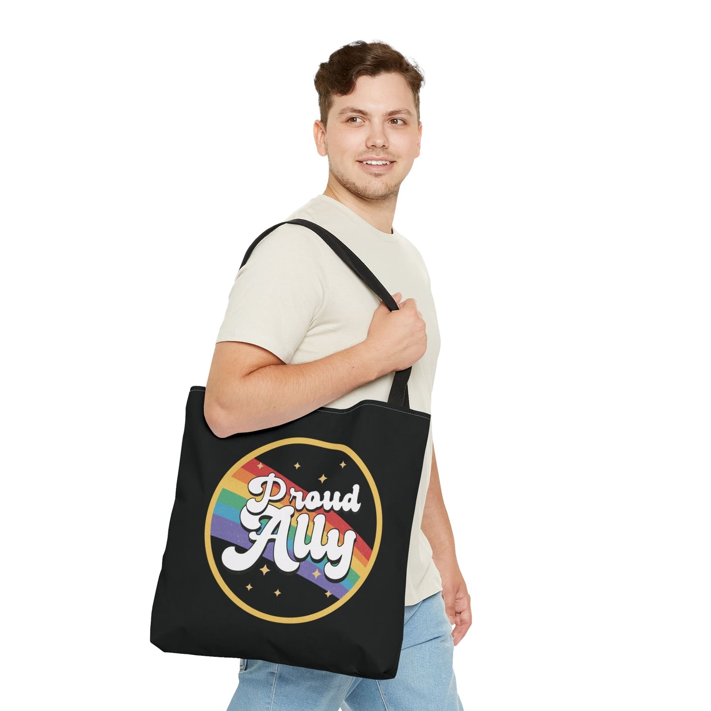 LGBT ally pride tote bag, large