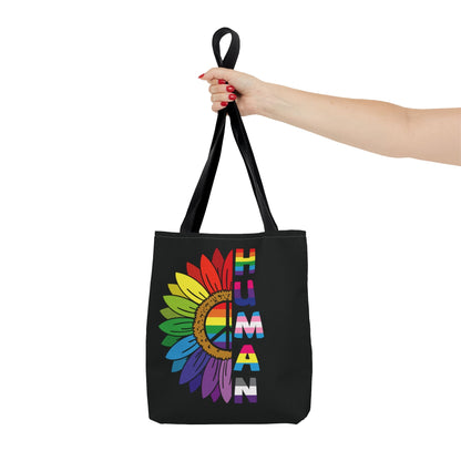 proud human LGBTQ pride tote bag, small