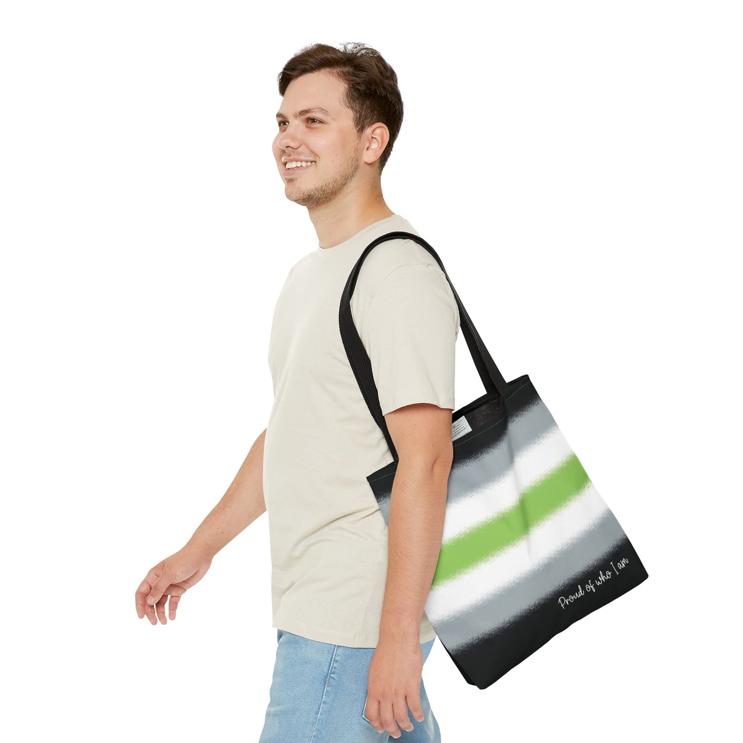 agender flag tote bag, medium