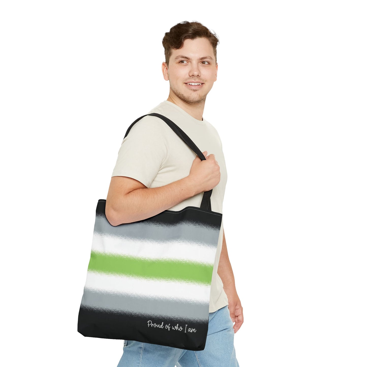 agender flag tote bag, large