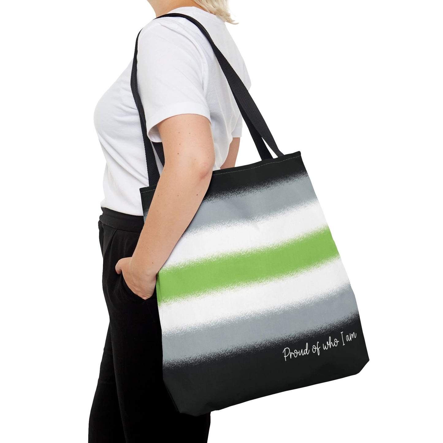 agender flag tote bag, large