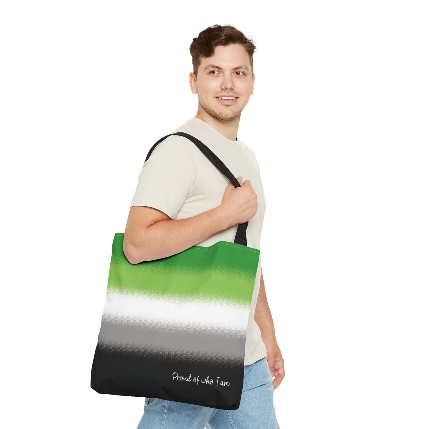 aromantic flag tote bag, large