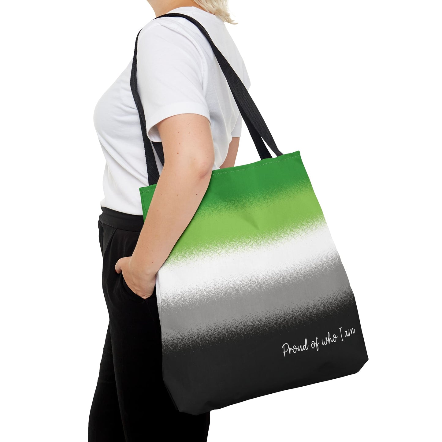 aromantic flag tote bag, large