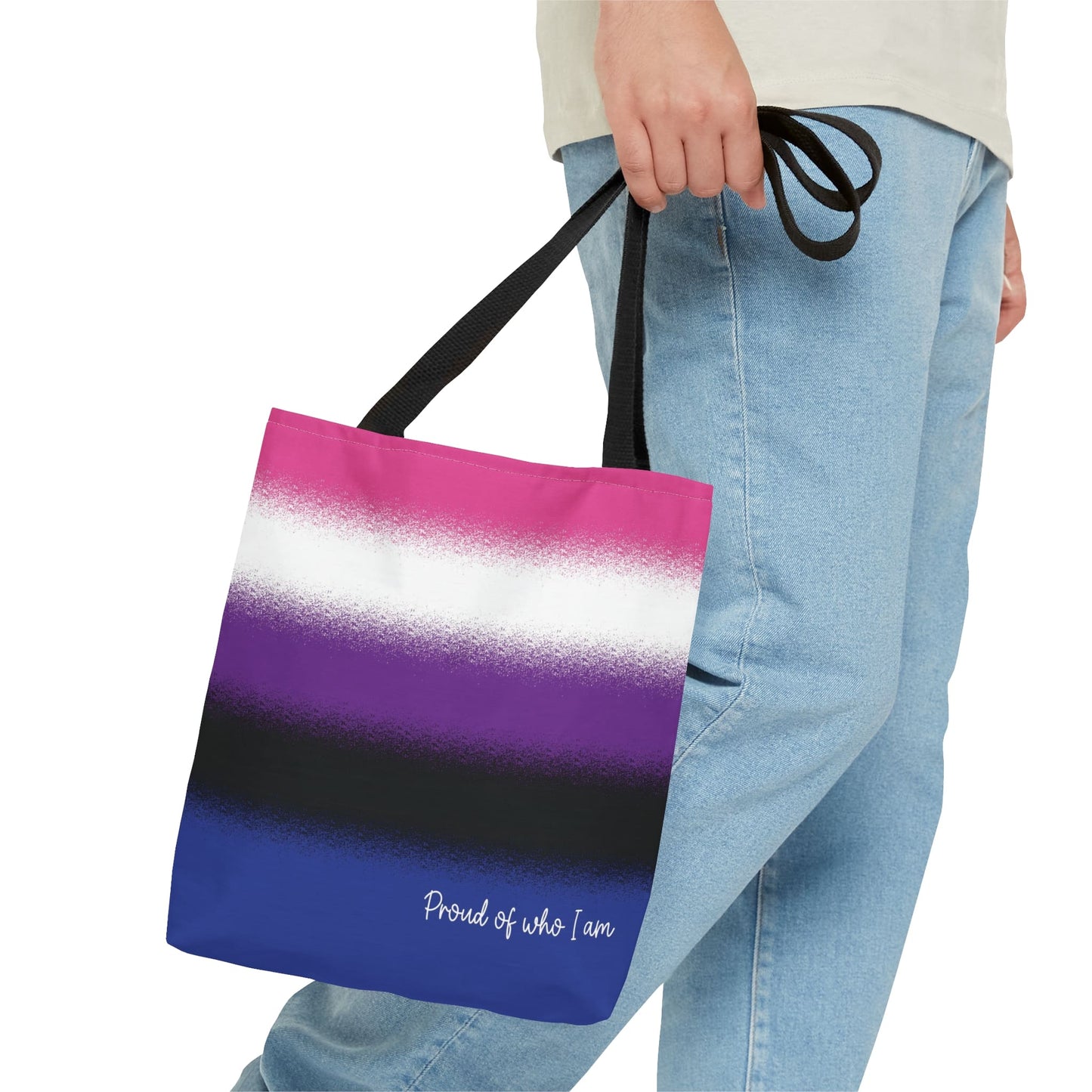 genderfluid flag tote bag, small