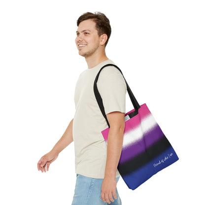 genderfluid flag tote bag, medium