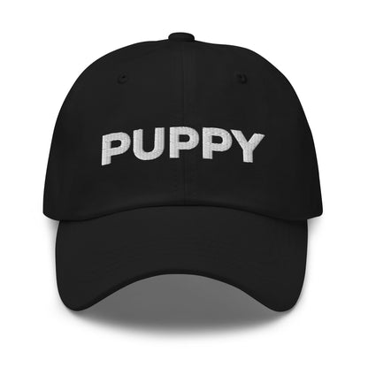 puppy pride and handler hats, matching embroidered pup play pride caps, black