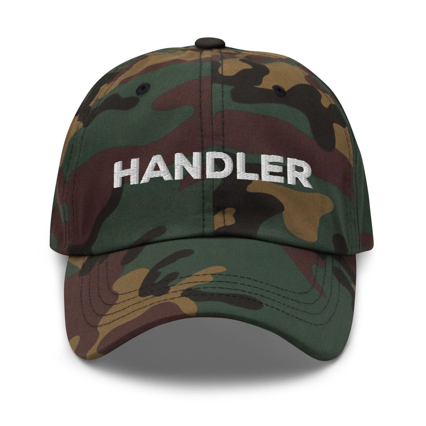 puppy pride and handler hats, matching embroidered pup play pride caps, camouflage