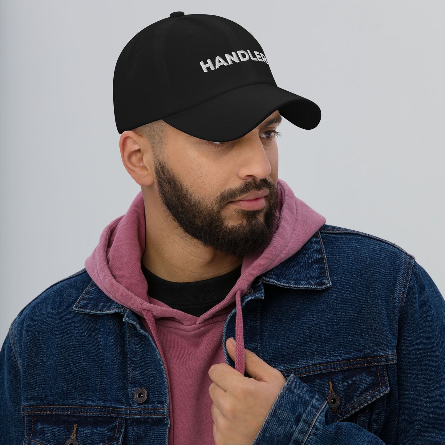puppy pride and handler hats, matching embroidered pup play pride caps, model 5 handler