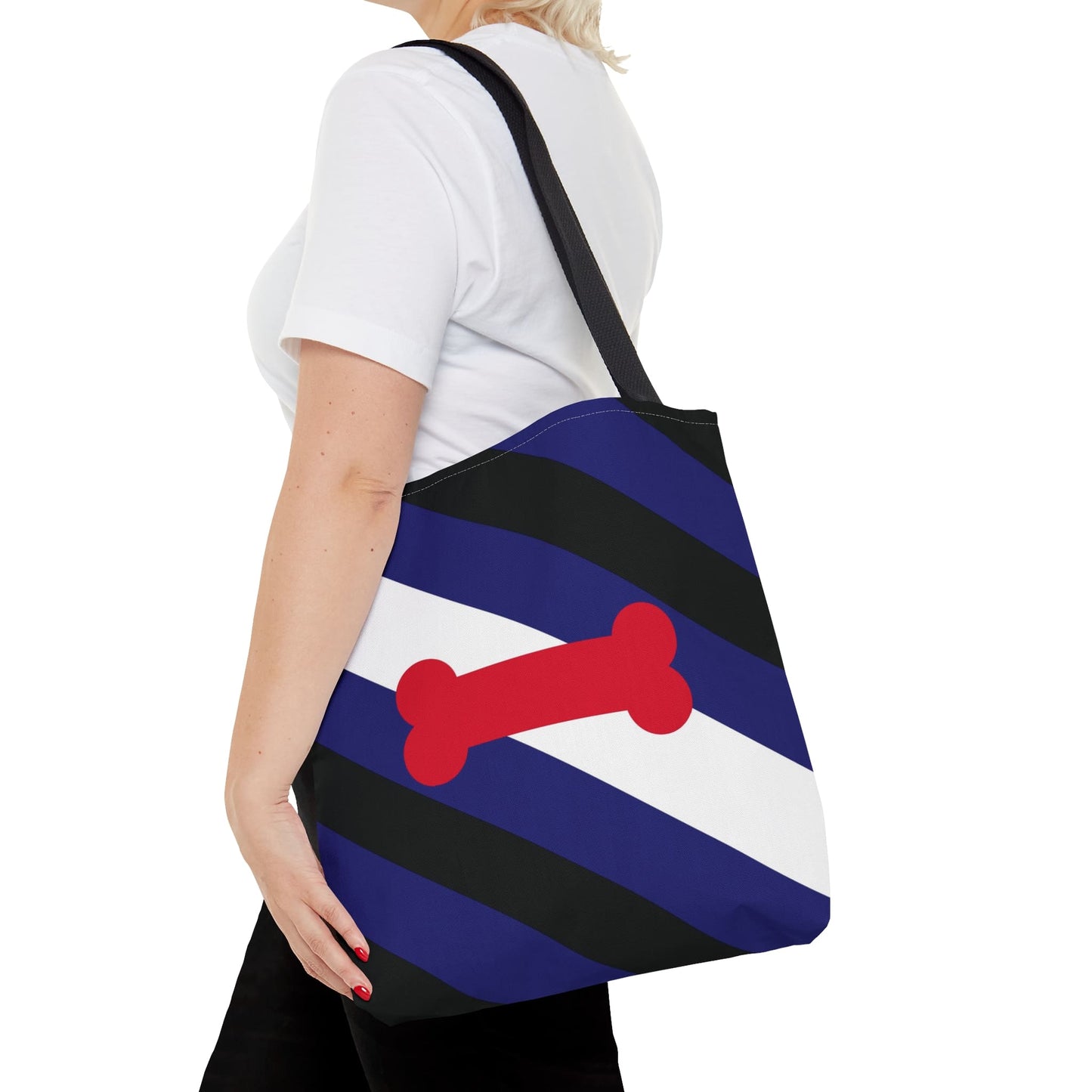 puppy play pride flag tote bag, medium