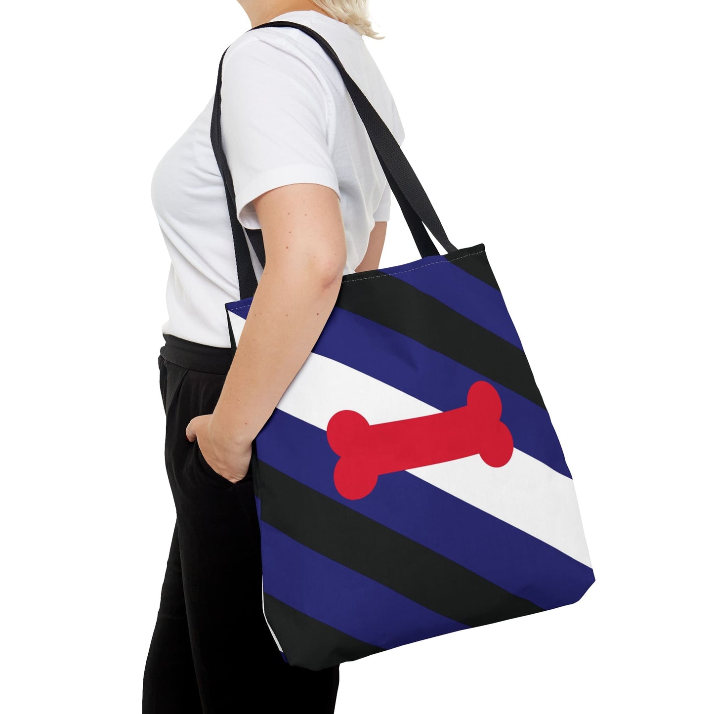 puppy play pride flag tote bag, large