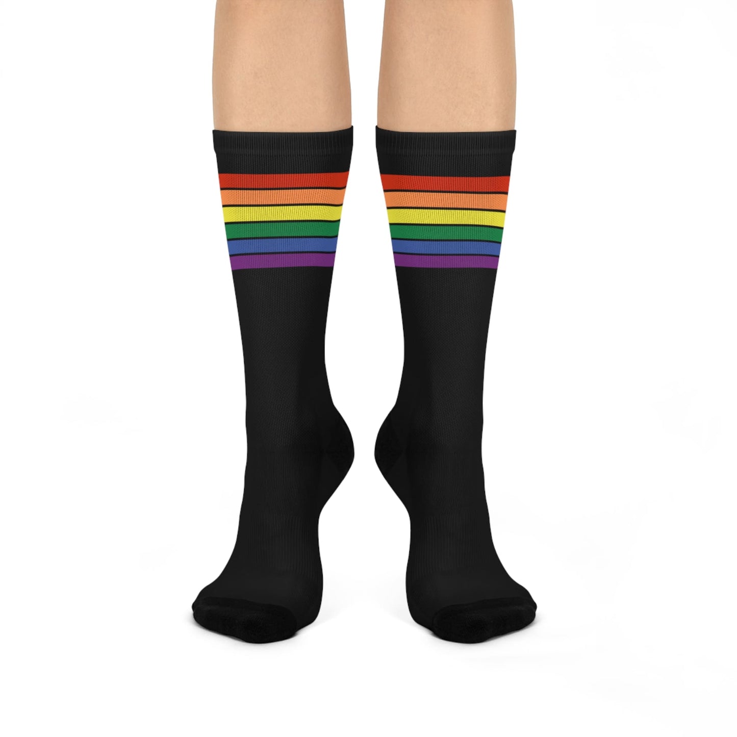 LGBT socks, LGBTQ pride flag, front