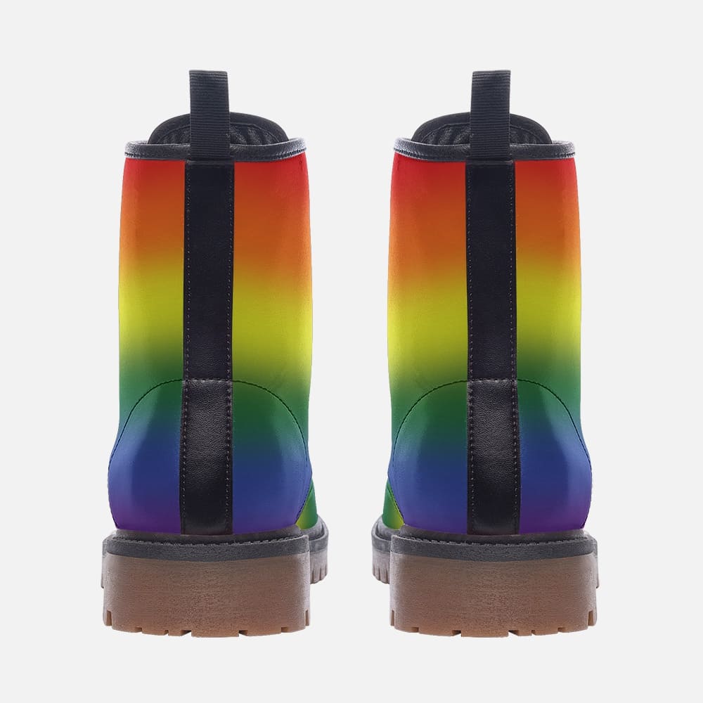 LGBTQ shoes, LGBT pride combat boots, back