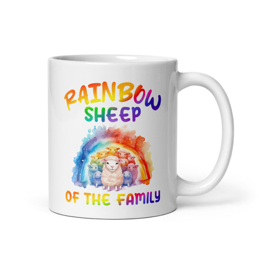 LGBTQ pride mug, rainbow sheep of the family coffee or tea cup