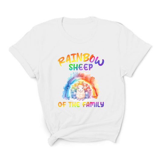 LGBT pride shirt, rainbow sheep of the family tee, main