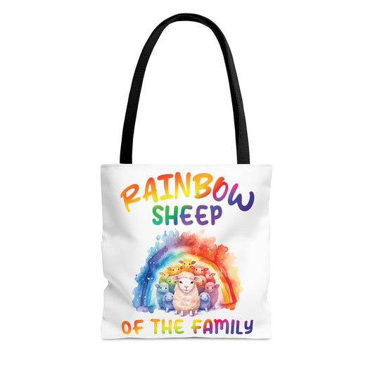 LGBTQ pride tote bag, rainbow sheep of the family bag