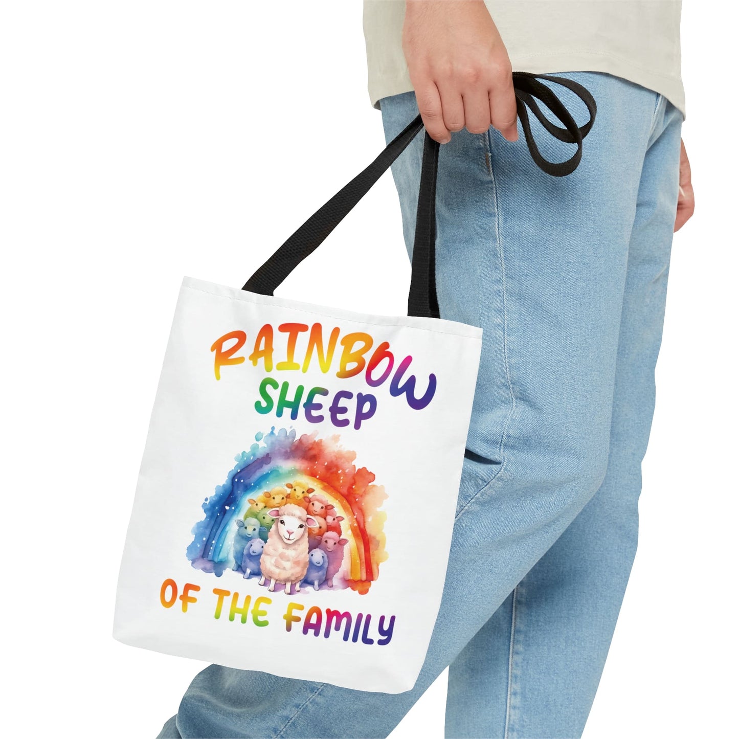 LGBTQ pride tote bag, rainbow sheep of the family bag, small