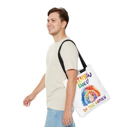 LGBTQ pride tote bag, rainbow sheep of the family bag, medium