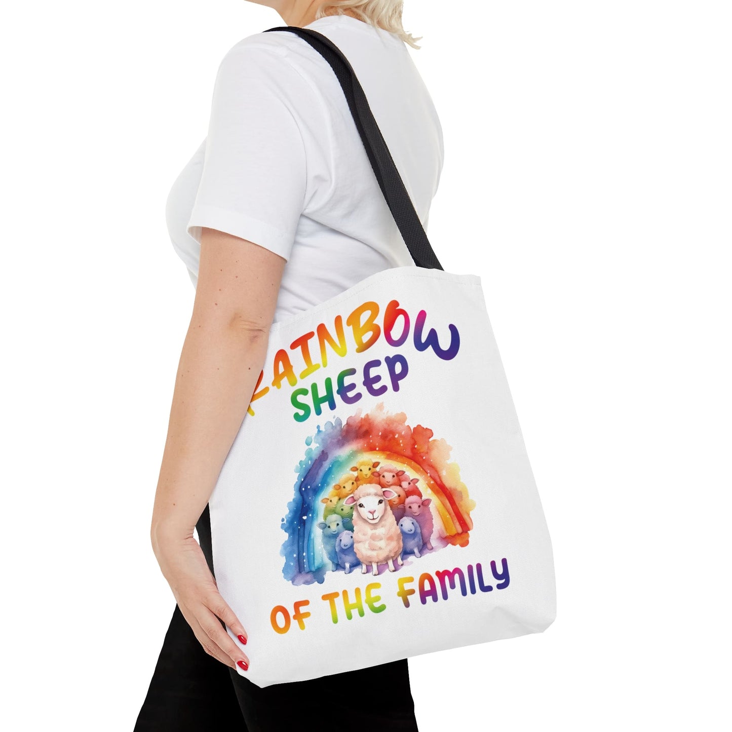 LGBTQ pride tote bag, rainbow sheep of the family bag, medium