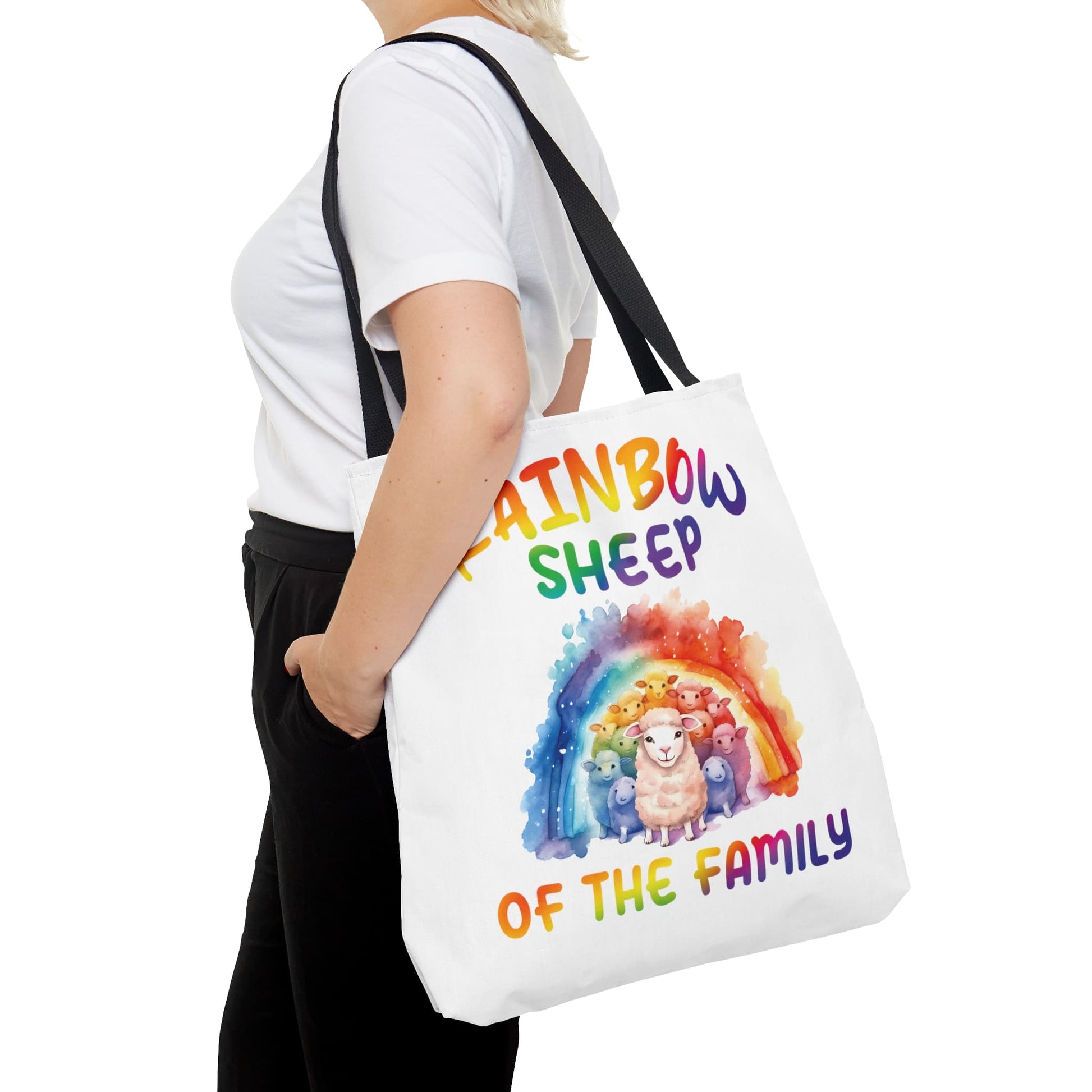 LGBTQ pride tote bag, rainbow sheep of the family bag, large