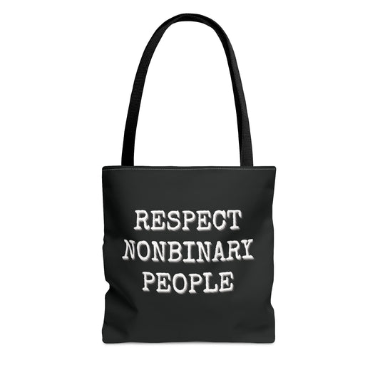 nonbinary tote bag, respect enby people bag
