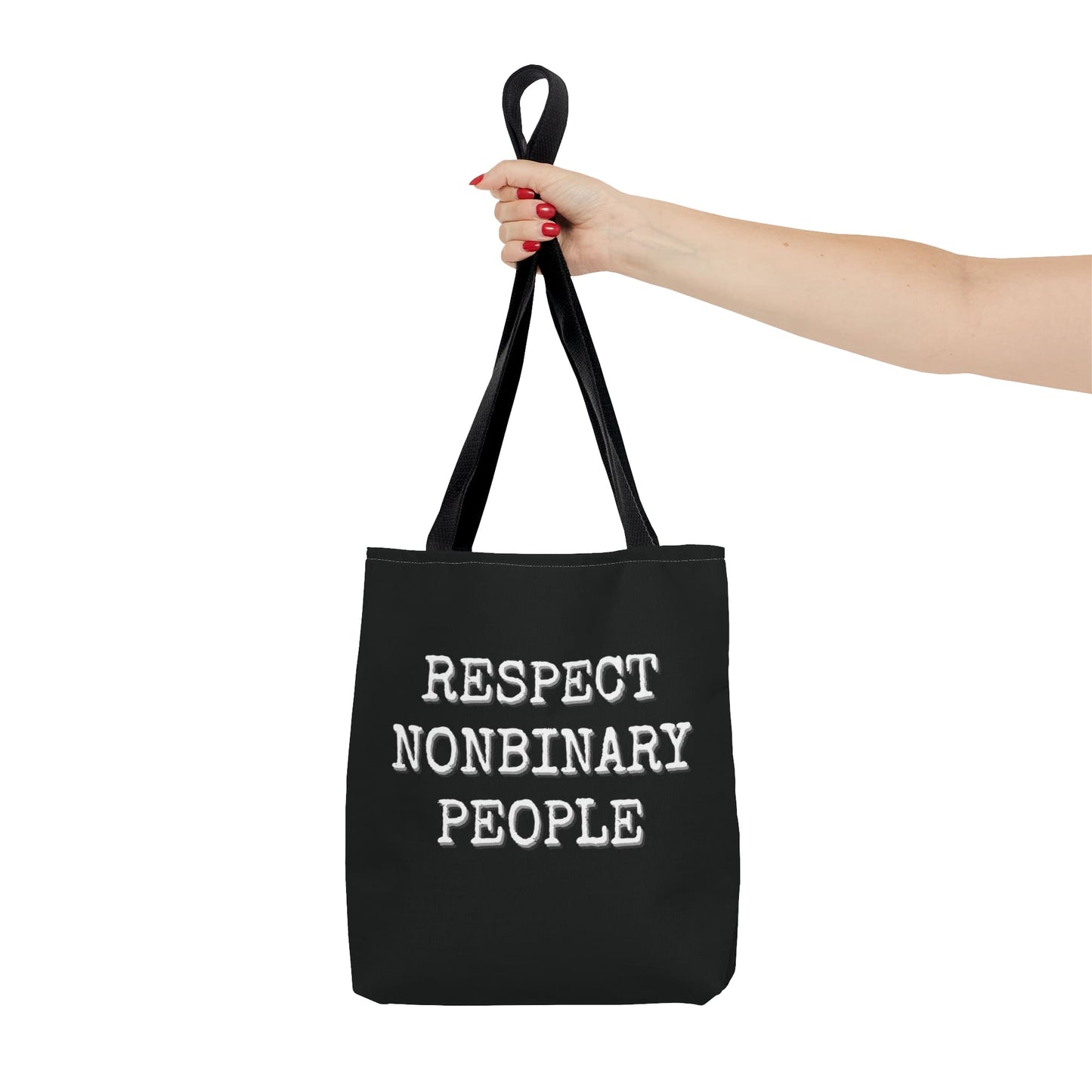 nonbinary tote bag, respect enby people bag, small