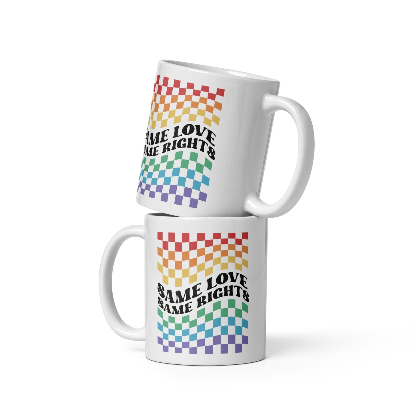 LGBTQ mug, same love same rights pride coffee or tea cup both sides