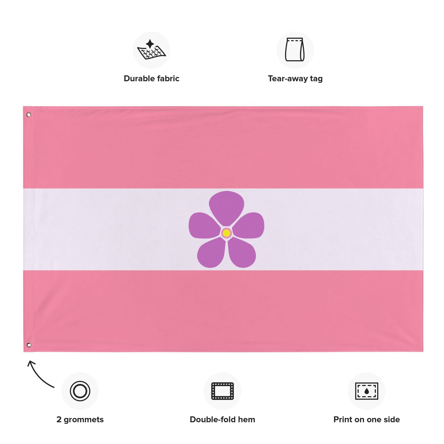 Sapphic flag wall tapestry, properties