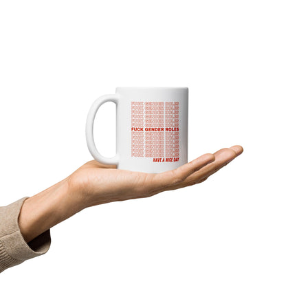 non binary mug, enby pride coffee or tea cup, on hand