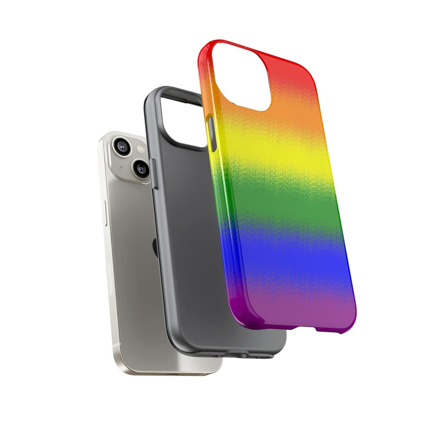 LGBT pride phone case sprayed rainbow flag, layers