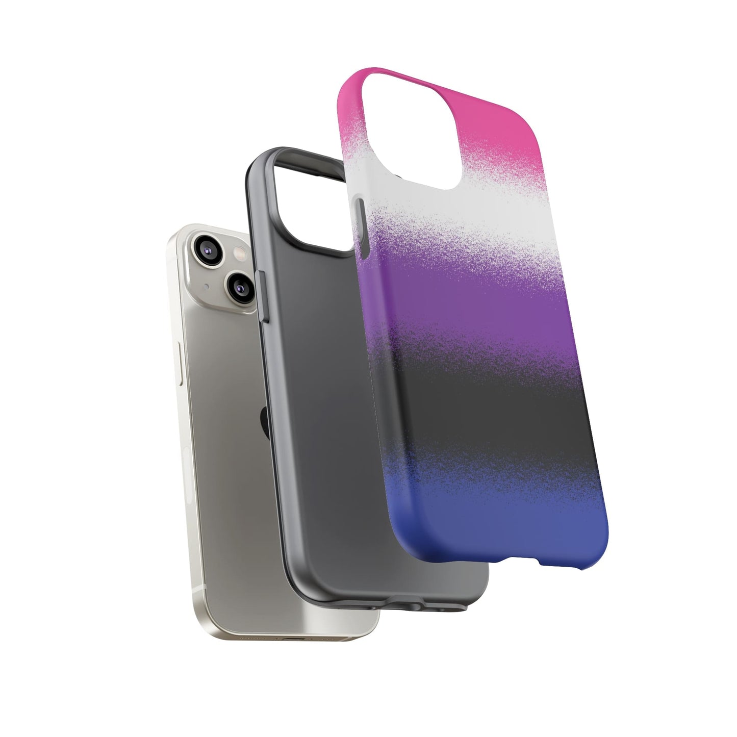 Genderfluid phone case sprayed flag, layers
