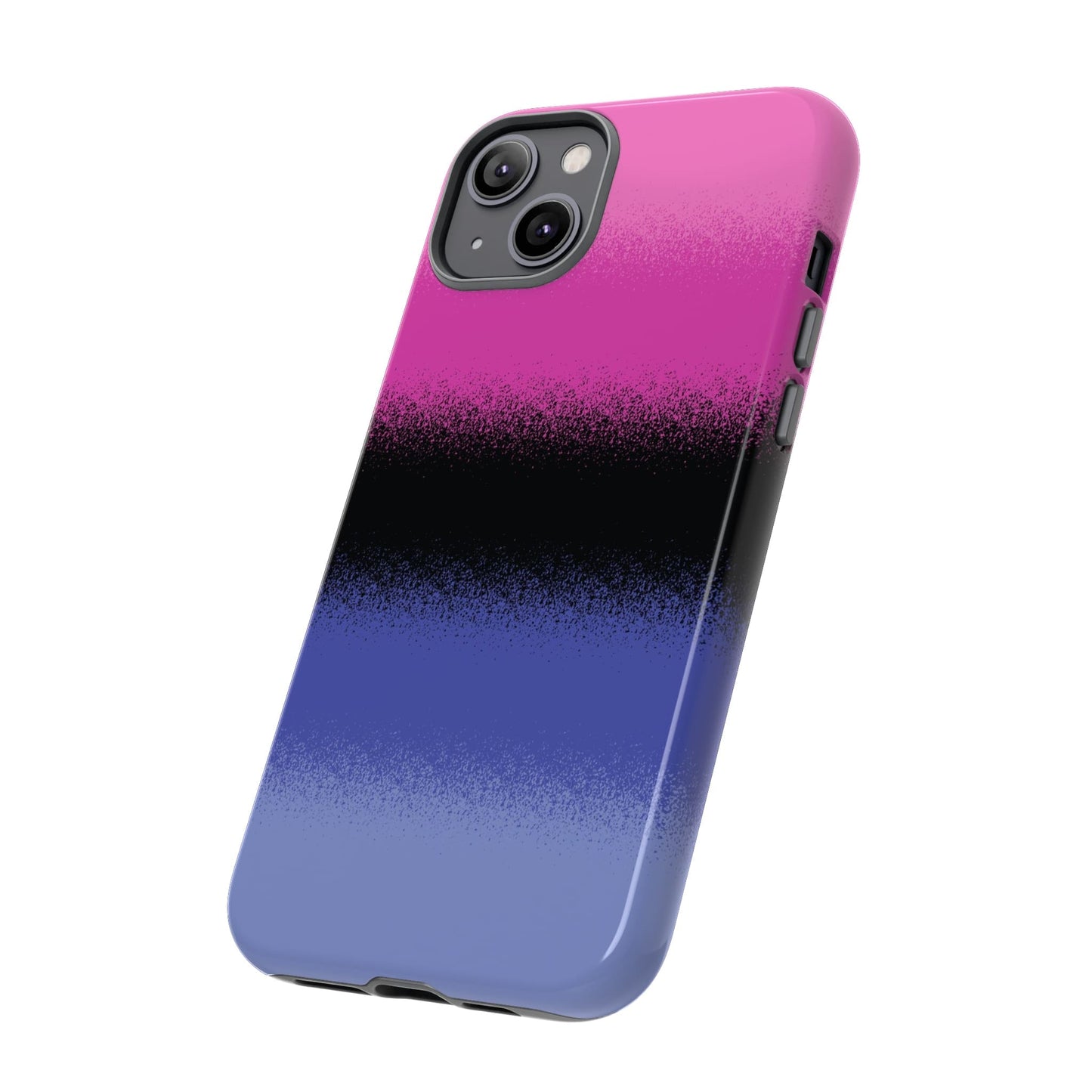Omnisexual phone case sprayed flag, side