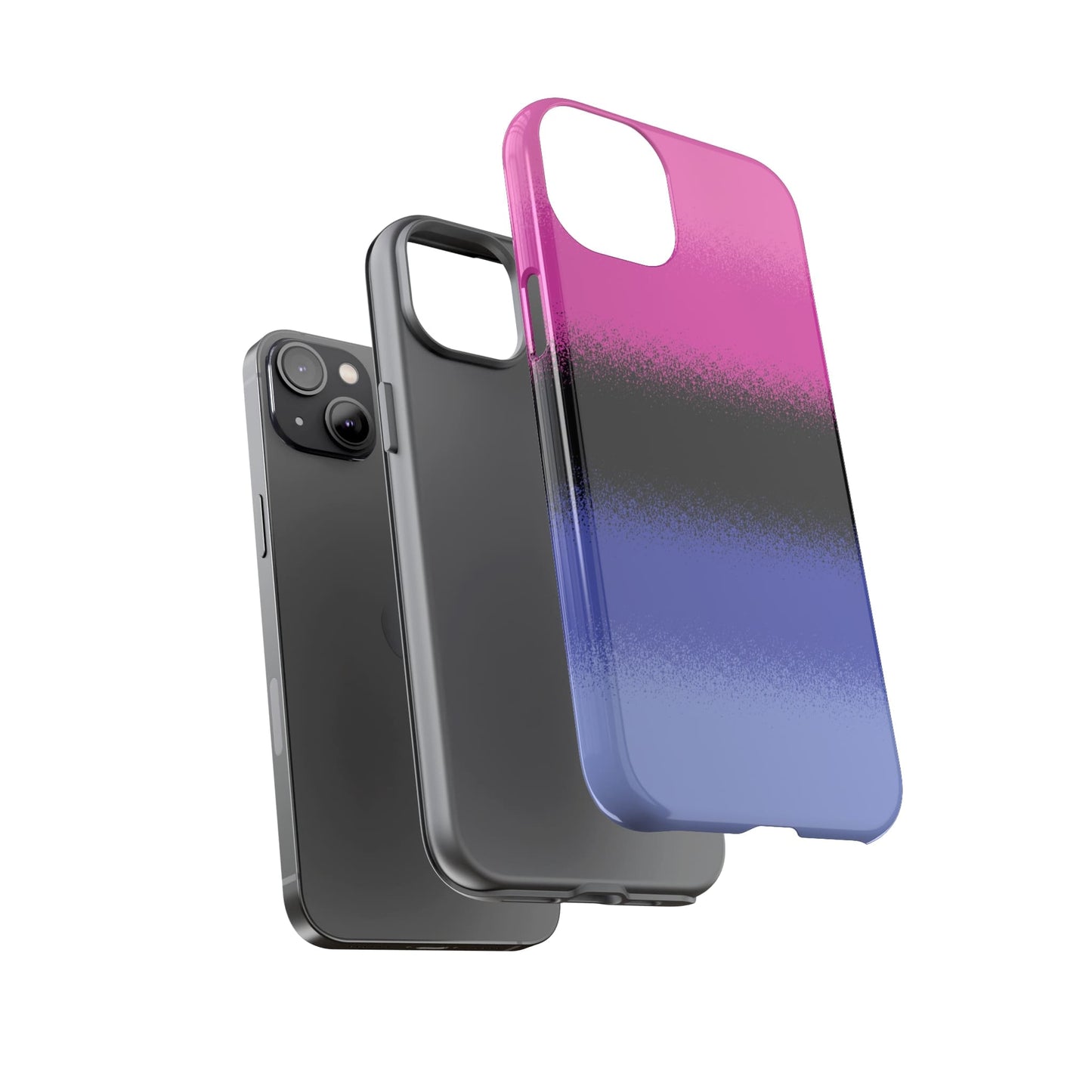 Omnisexual phone case sprayed flag, layers