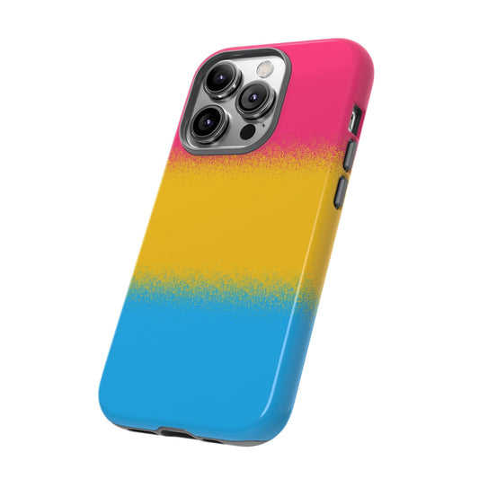 Pansexual phone case sprayed flag, side