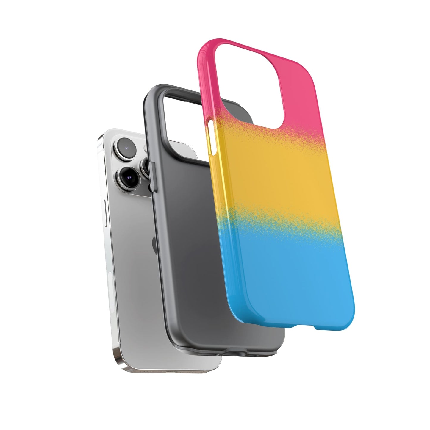 Pansexual phone case sprayed flag, layers