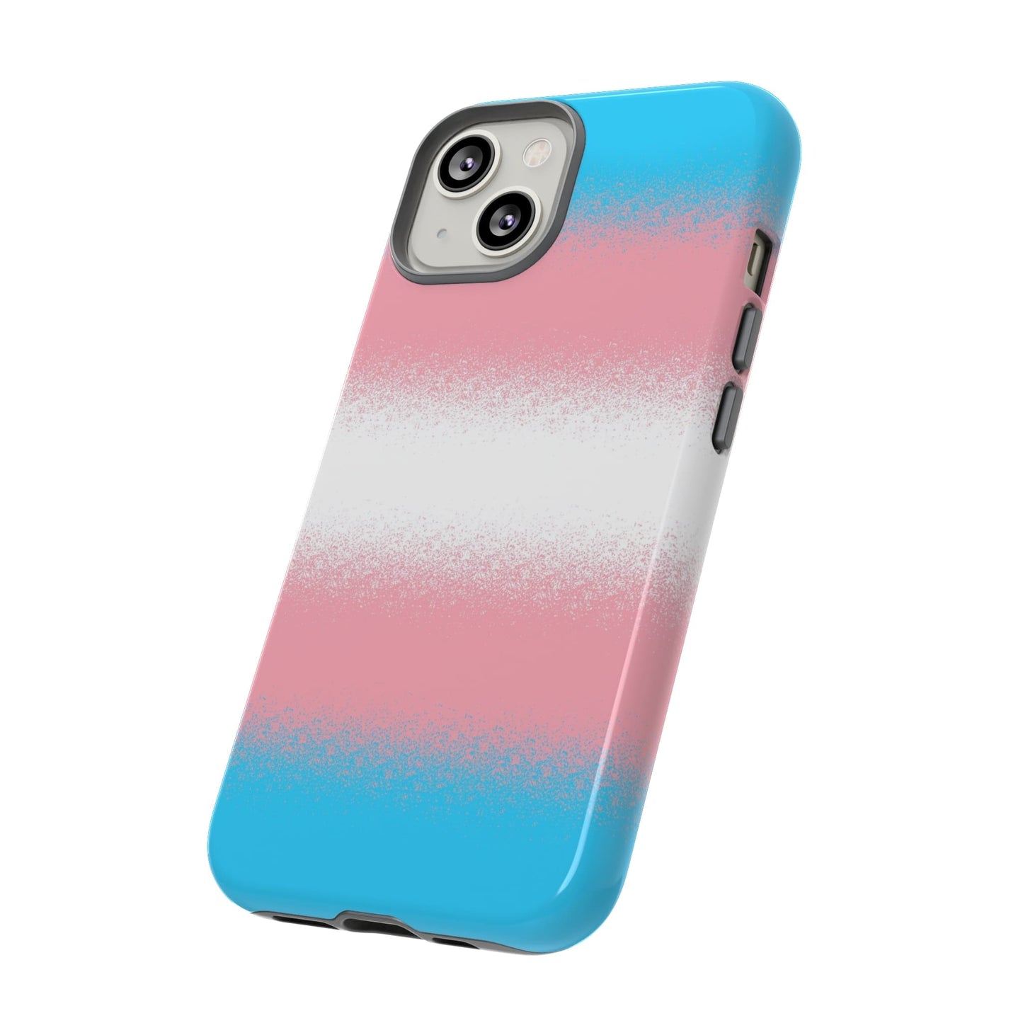 Transgender phone case sprayed flag, side
