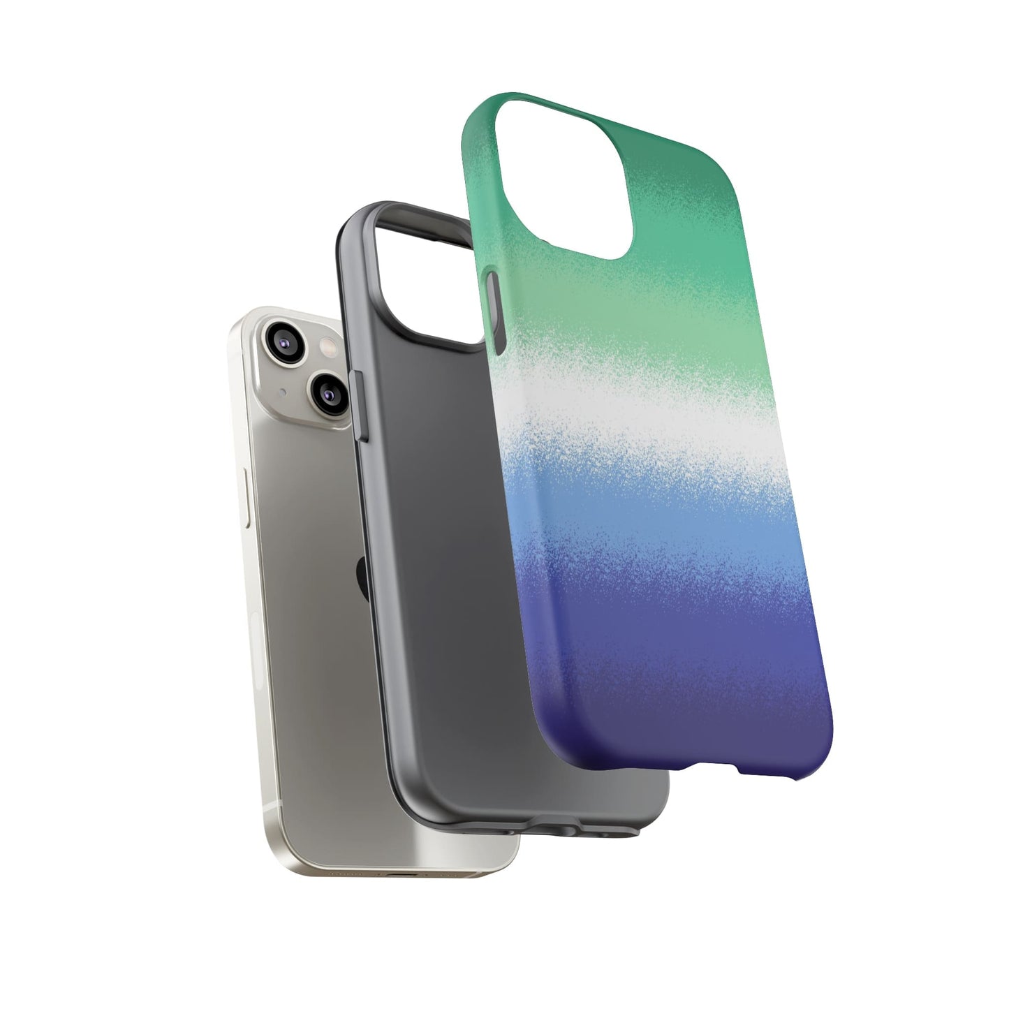 Gay MLM phone case sprayed vincian flag, layers