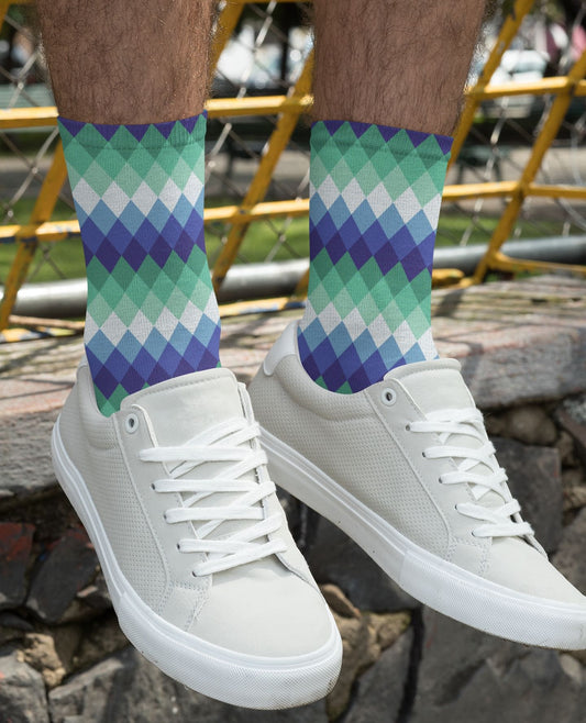 gay mlm socks, discreet vincian diamond pattern