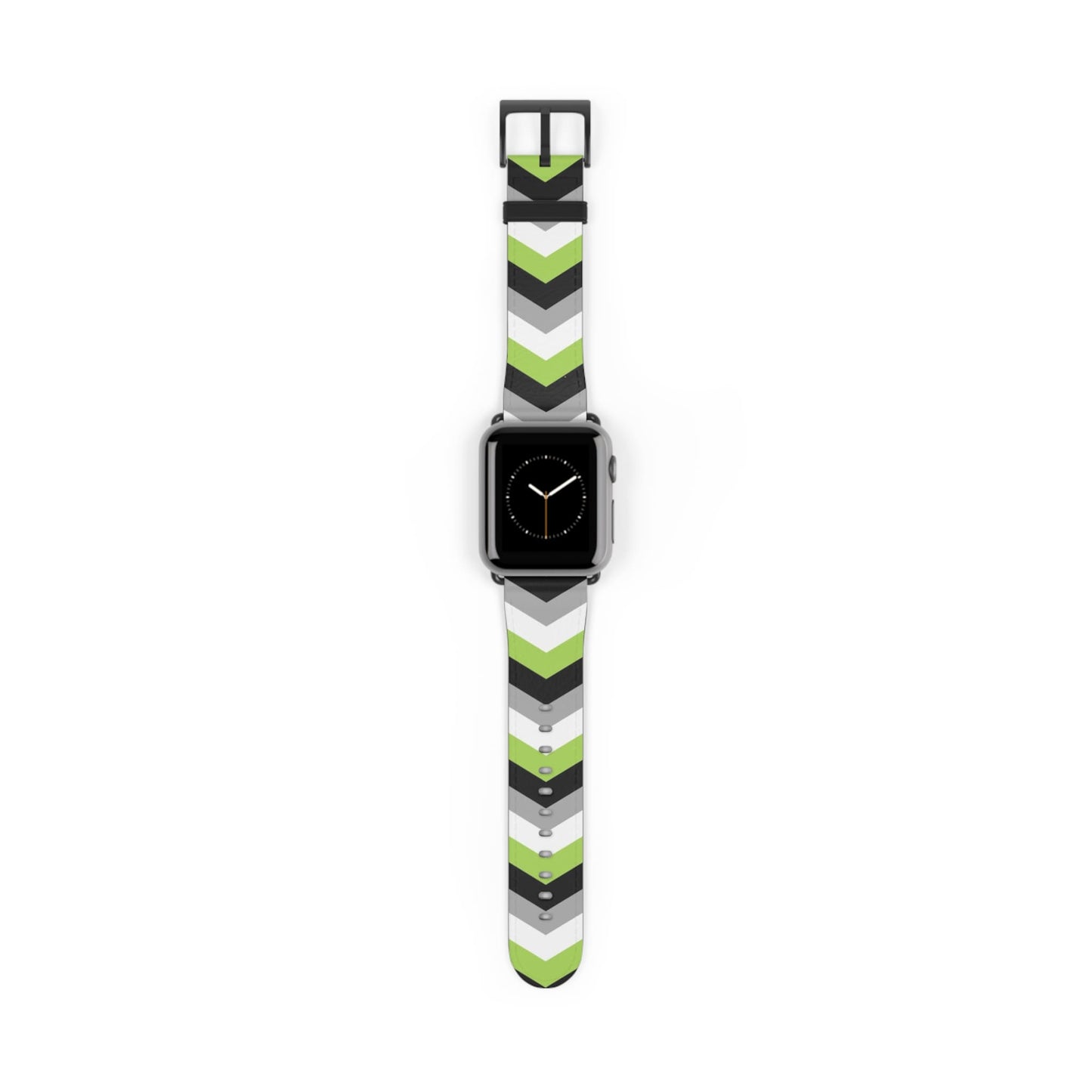 agender apple watch band, discreet chevron pattern, black